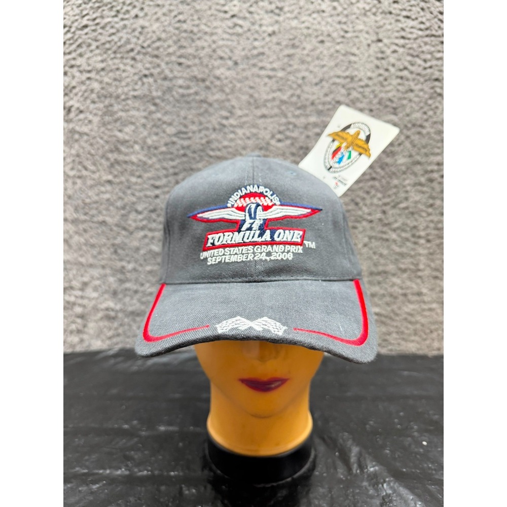 Vintage Indianapolis Formula One Grand Prix Strapback Hat Gray One Size NWT